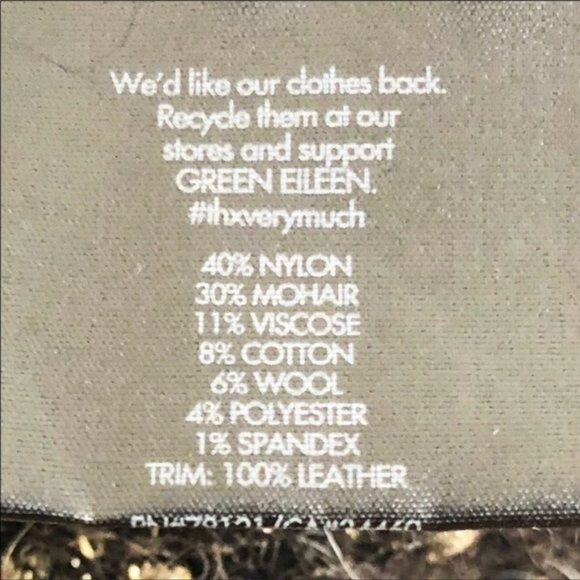 Eileen Fisher Mohair & leather trim black Cardigan Small - Picture 10 of 10